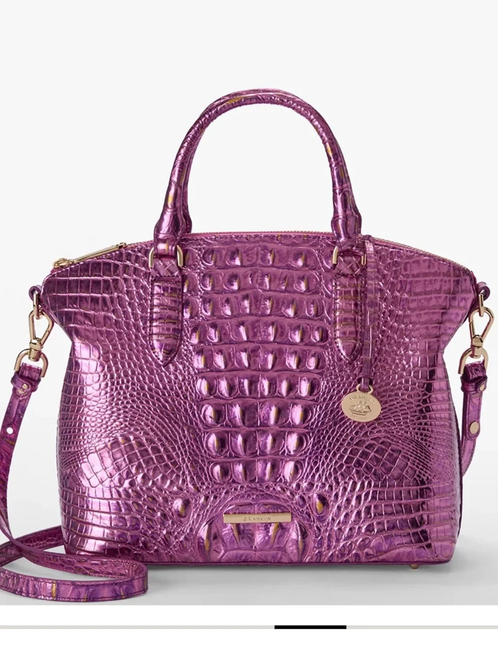 Brahmin Duxbury Satchel Bag Opera Melbourne Iridescent Leather $315 Retail - Picture 9 of 11